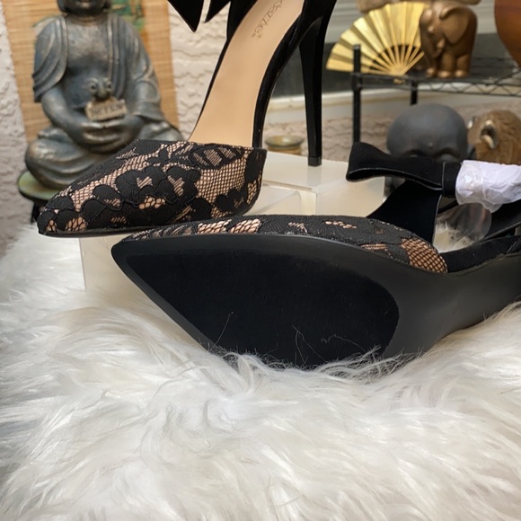🖤🖤BLACK EVENING BOW TIE POINTY TOE HEELS🖤🖤 - Picture 5 of 5